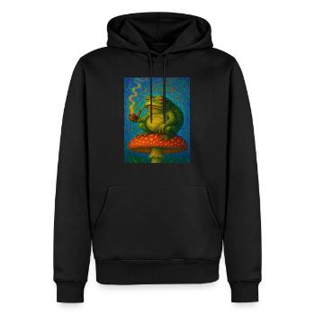 Smoking Toad - Men’s Premium Organic Hoodie - black - Front - Nico (187cm)