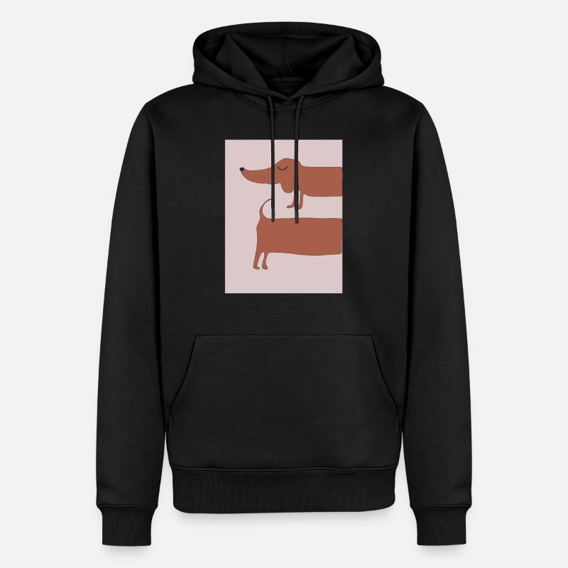 dackel rosa hintergrund - Männer Premium Bio Hoodie - Schwarz