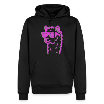 Lunettes de soleil Lama - Sweat à capuche Premium bio Homme - noir - Devant - Nico (187cm)