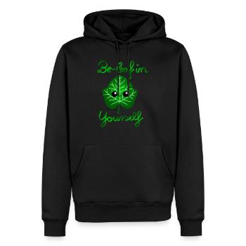 Be-leaf in yourself - Men’s Premium Organic Hoodie - black - Front - Nico (187cm)