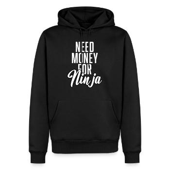 Need Money For Ninja - Men’s Premium Organic Hoodie - black - Front - Nico (187cm)