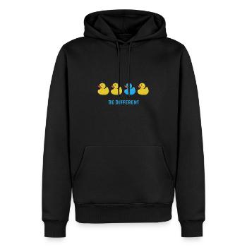 Be Different - Men’s Premium Organic Hoodie - black - Front - Nico (187cm)