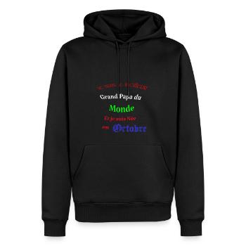 Le meilleur Grand Papa du monde - Sweat à capuche Premium bio Homme - noir - Devant - Nico (187cm)