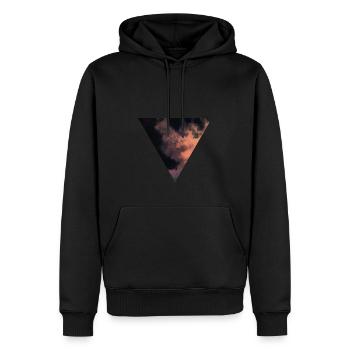 Triangle Cloud Illustration - Men’s Premium Organic Hoodie - black - Front - Nico (187cm)