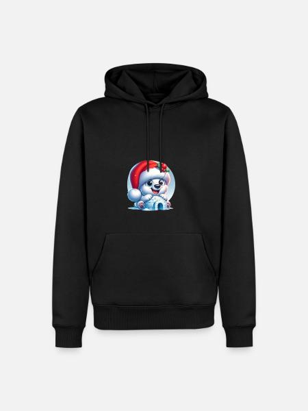 nounours polaire - Sweat à capuche Premium bio Homme - noir