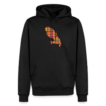 madinina madras carte contour - Sweat à capuche Premium bio Homme - noir - Devant - Nico (187cm)