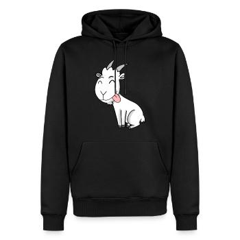 Ziege Ziegenbock Bock - Männer Premium Bio Hoodie - Schwarz - Vorne - Nico (187cm)
