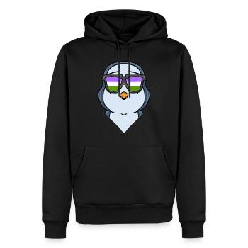 Pingouin Genderqueer - Sweat à capuche Premium bio Homme - noir - Devant - Nico (187cm)