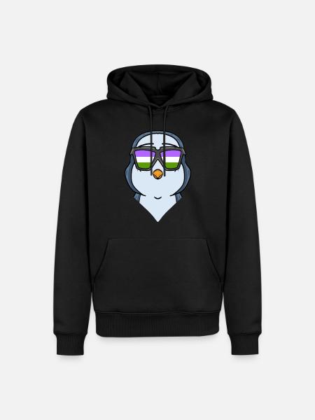Genderqueer Penguin - Men’s Premium Organic Hoodie - black