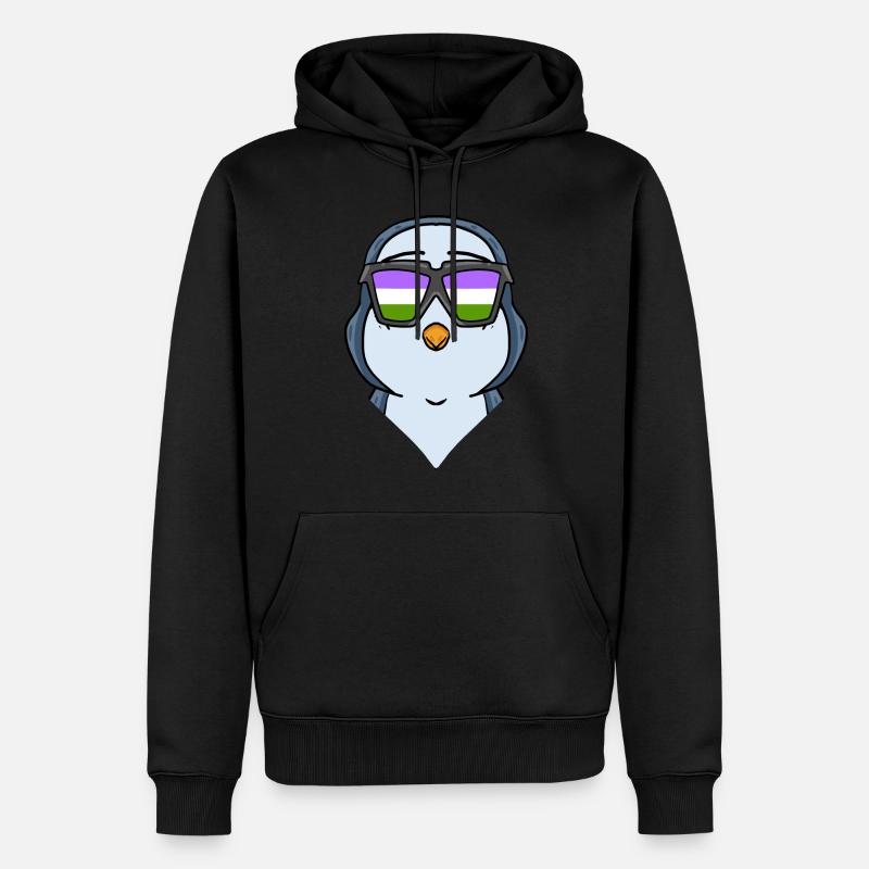 Pingouin Genderqueer - Sweat à capuche Premium bio Homme - noir