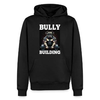 Français Bulldog Frenchie Bodybuilding Dog - Sweat à capuche Premium bio Homme - noir - Devant - Nico (187cm)