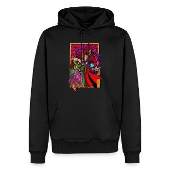 Créateur d’univers - Sweat à capuche Premium bio Homme - noir - Devant - Nico (187cm)