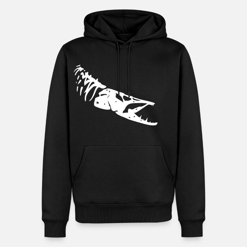pike_bone1 - Männer Premium Bio Hoodie - Schwarz