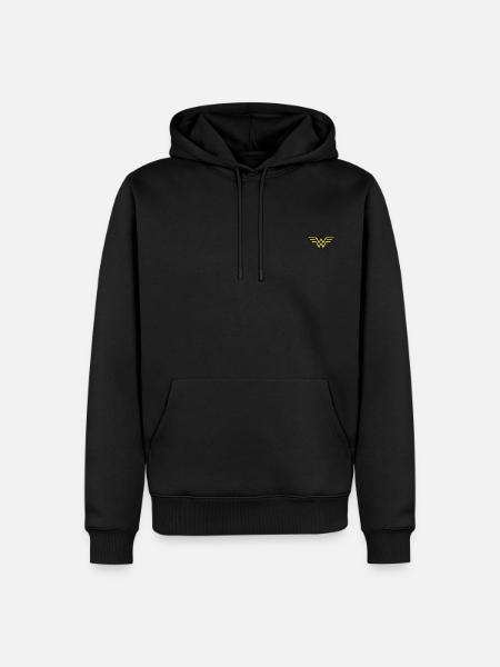 DC Comics Wonder Woman Small Logo Embroidery - Men’s Premium Organic Hoodie - black