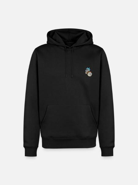 Rick & Morty Hoofden Als Borduurmotief - Herre Premium økologisk hoodie - sort