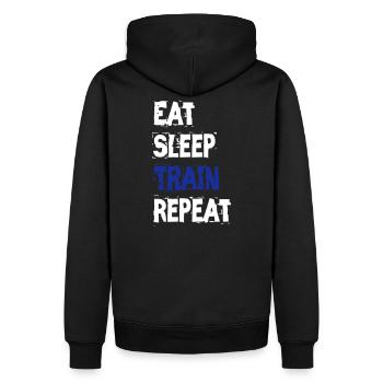 formation - Sweat à capuche Premium bio Homme - noir - Dos - Nico (187cm)