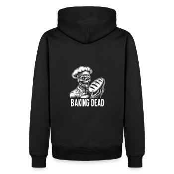 The Baking Dead gruseliger Zombie als Bäcker - Männer Premium Bio Hoodie - Schwarz - Hinten - Nico (187cm)