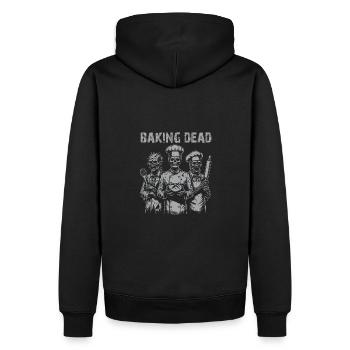 Baking Dead - backende Zombies - Männer Premium Bio Hoodie - Schwarz - Hinten - Nico (187cm)