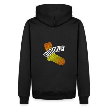 Coole Socke - lustiges Motivationsdesign - Männer Premium Bio Hoodie - Schwarz - Hinten - Nico (187cm)