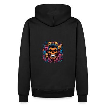 Decorative Large Skull with Small Skulls - Men’s Premium Organic Hoodie - black - Back - Nico (187cm)