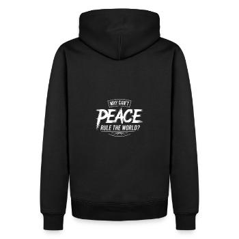 Pourquoi pas la paix pour tous - nous avons besoin d’amour - Sweat à capuche Premium bio Homme - noir - Dos - Nico (187cm)