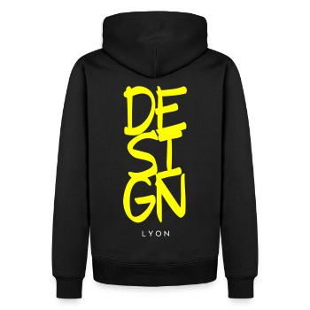 Design Miniamliste - Sweat à capuche Premium bio Homme - noir - Dos - Nico (187cm)