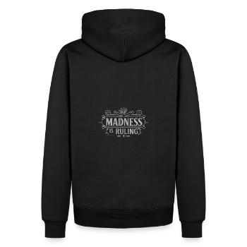 La folie règne sur le monde Motivation Espoir - Sweat à capuche Premium bio Homme - noir - Dos - Nico (187cm)