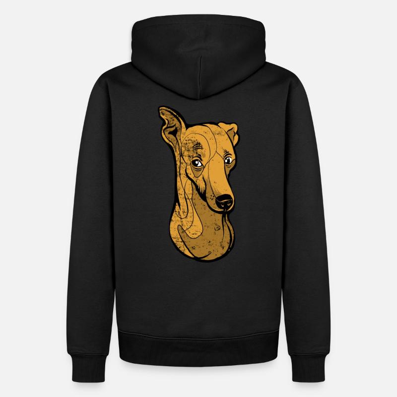 Whippet Greyhound - Männer Premium Bio Hoodie - Schwarz