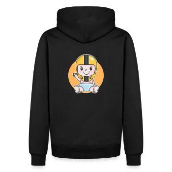 Moto bébé biker baby naissance grossesse - Sweat à capuche Premium bio Homme - noir - Dos - Nico (187cm)