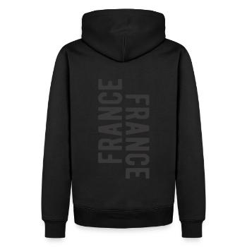 France France Français Français Dicton - Sweat à capuche Premium bio Homme - noir - Dos - Nico (187cm)