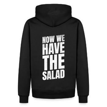 Now we have the salad English - Men’s Premium Organic Hoodie - black - Back - Nico (187cm)