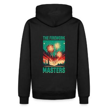 Feuerwehrmarschall Pyromaniac Pyro Crew - Männer Premium Bio Hoodie - Schwarz - Hinten - Nico (187cm)