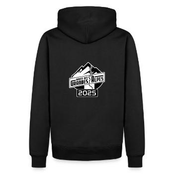 Autocollant Route des Grandes Alpes | noir | 2025 - Sweat à capuche Premium bio Homme - noir - Dos - Nico (187cm)