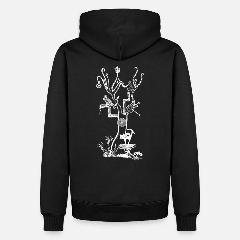 psytree white - Männer Premium Bio Hoodie - Schwarz