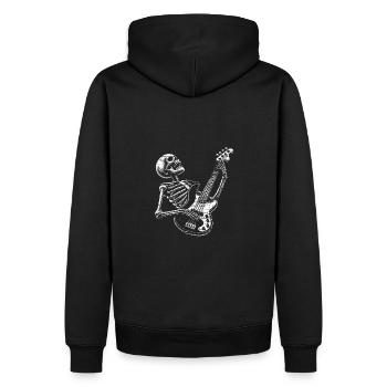Crâne squelette avec guitare basse - Sweat à capuche Premium bio Homme - noir - Dos - Nico (187cm)