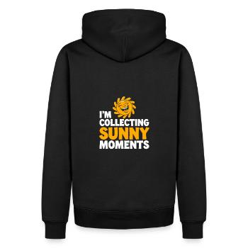 Moments d’été ensoleillés Vibrations Soleil d’été - Sweat à capuche Premium bio Homme - noir - Dos - Nico (187cm)