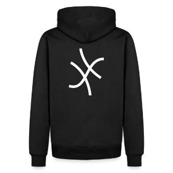 HY by Diego Signet wt-bold - Men’s Premium Organic Hoodie - black - Back - Nico (187cm)