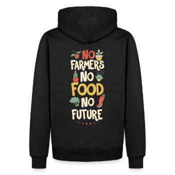 Pas d’agriculteurs, pas de nourriture, pas d’avenir, d’agriculteur, d’agriculteur - Sweat à capuche Premium bio Homme - noir - Dos - Nico (187cm)