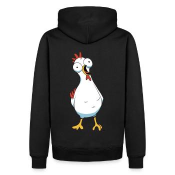 Huhn Geflügel Hühnerstall Bauernhof Henne Eier - Männer Premium Bio Hoodie - Schwarz - Hinten - Nico (187cm)