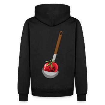 Suppenkelle Tomaten Tomate Koch Köche Köchin - Männer Premium Bio Hoodie - Schwarz - Hinten - Nico (187cm)