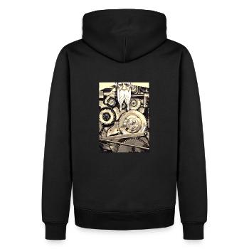 Mechanischer Zwerg - Männer Premium Bio Hoodie - Schwarz - Hinten - Nico (187cm)