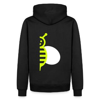 Moitié d’une abeille avec une aile - Sweat à capuche Premium bio Homme - noir - Dos - Nico (187cm)