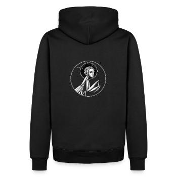 Medival Mantis Man - Männer Premium Bio Hoodie - Schwarz - Hinten - Nico (187cm)