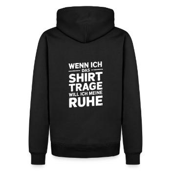 Lasst mir meine Ruhe - nicht stören - Männer Premium Bio Hoodie - Schwarz - Hinten - Nico (187cm)