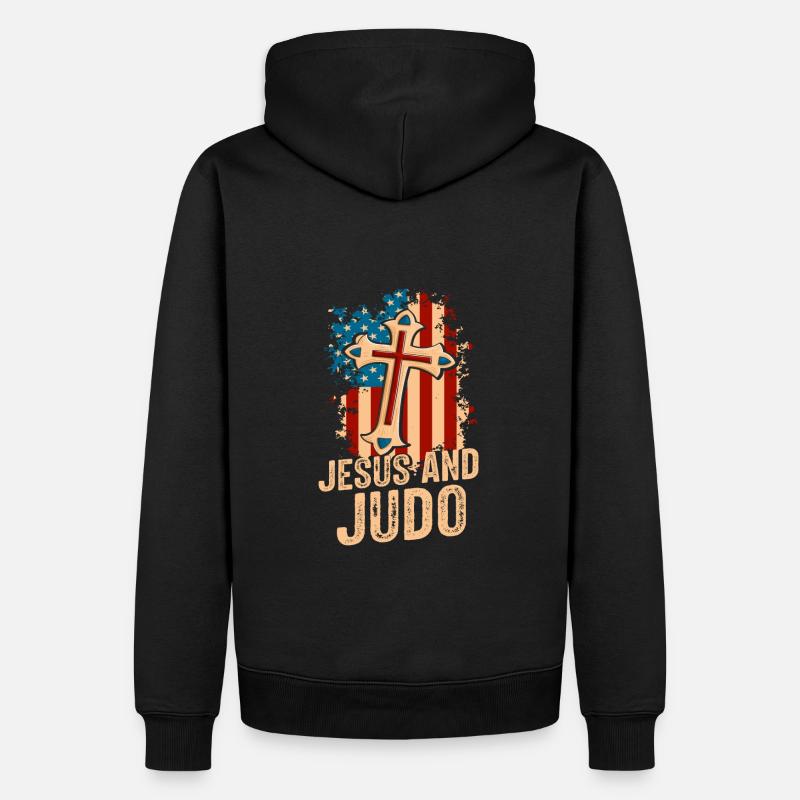 Jésus et le judo - Sweat à capuche Premium bio Homme - noir