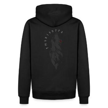 Fenrirwolf - Runen - Fenrir - Männer Premium Bio Hoodie - Schwarz - Hinten - Nico (187cm)