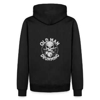 Old Man Drumming Opa spielt Schlagzeug - Männer Premium Bio Hoodie - Schwarz - Hinten - Nico (187cm)