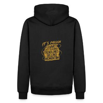 Trading ma passion cool trading design - Sweat à capuche Premium bio Homme - noir - Dos - Nico (187cm)