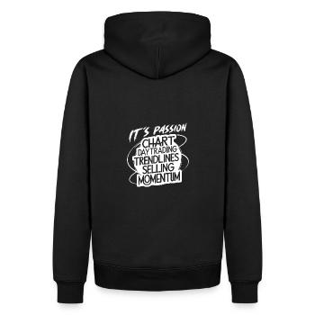Trading meine Passion cooles Trading Design - Männer Premium Bio Hoodie - Schwarz - Hinten - Nico (187cm)