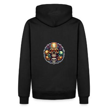 Decorative Large Skull with Small Skulls - Men’s Premium Organic Hoodie - black - Back - Nico (187cm)